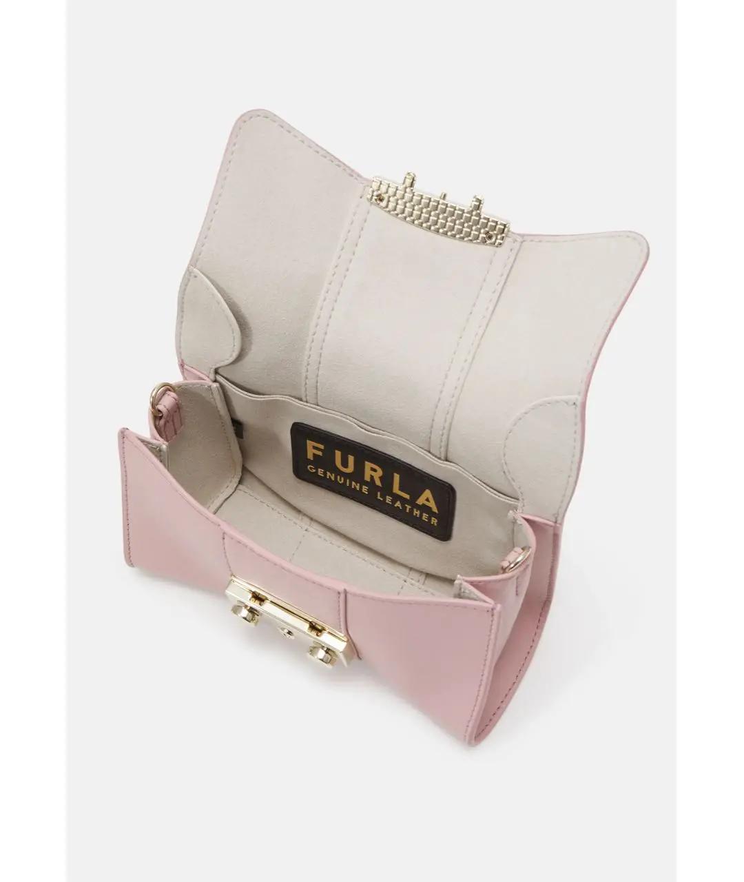 FURLA Розовая кожаная сумка через плечо, фото 3