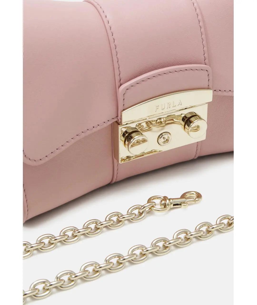 FURLA Розовая кожаная сумка через плечо, фото 2