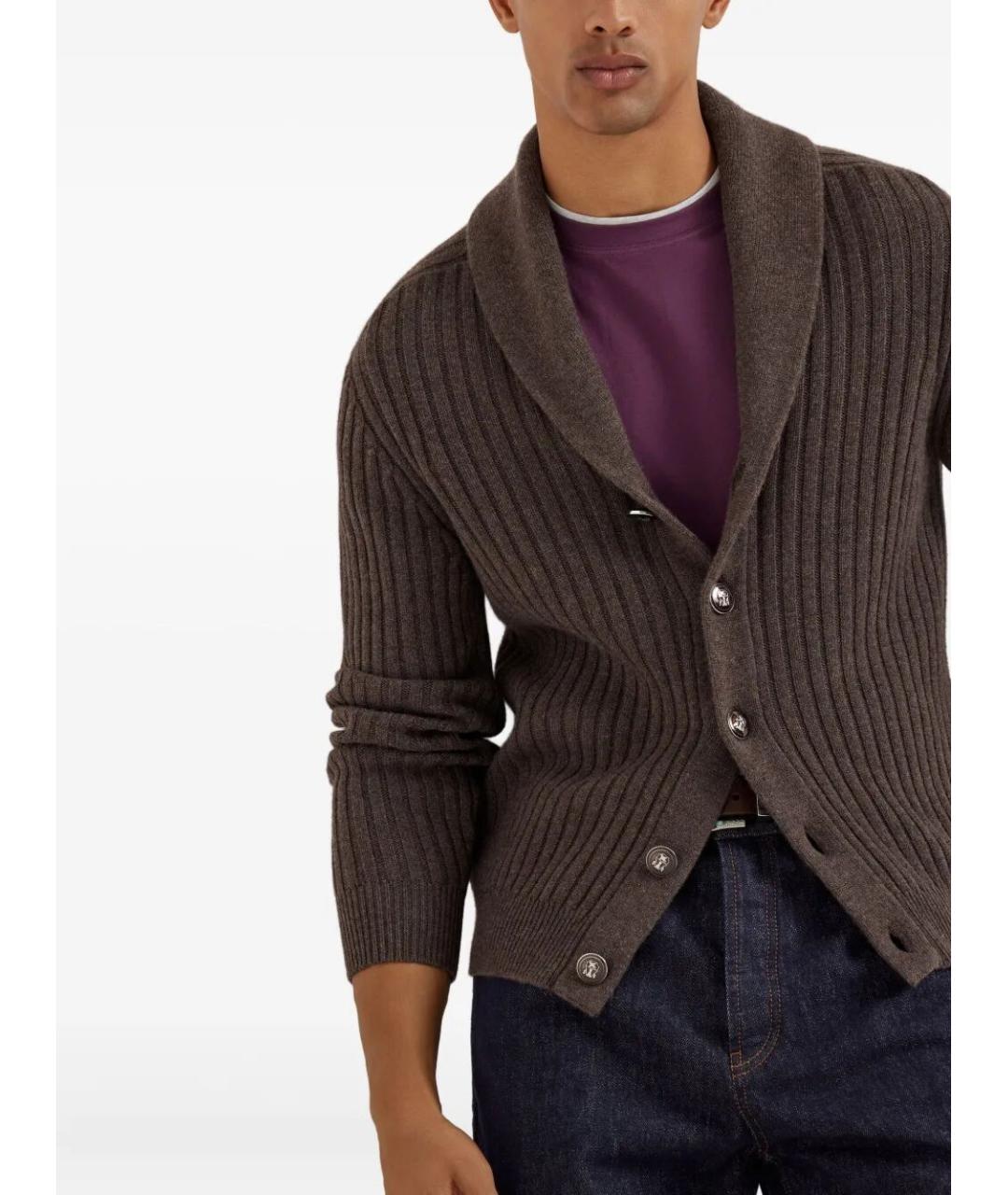 BRUNELLO CUCINELLI Фиолетовая хлопковая футболка, фото 4