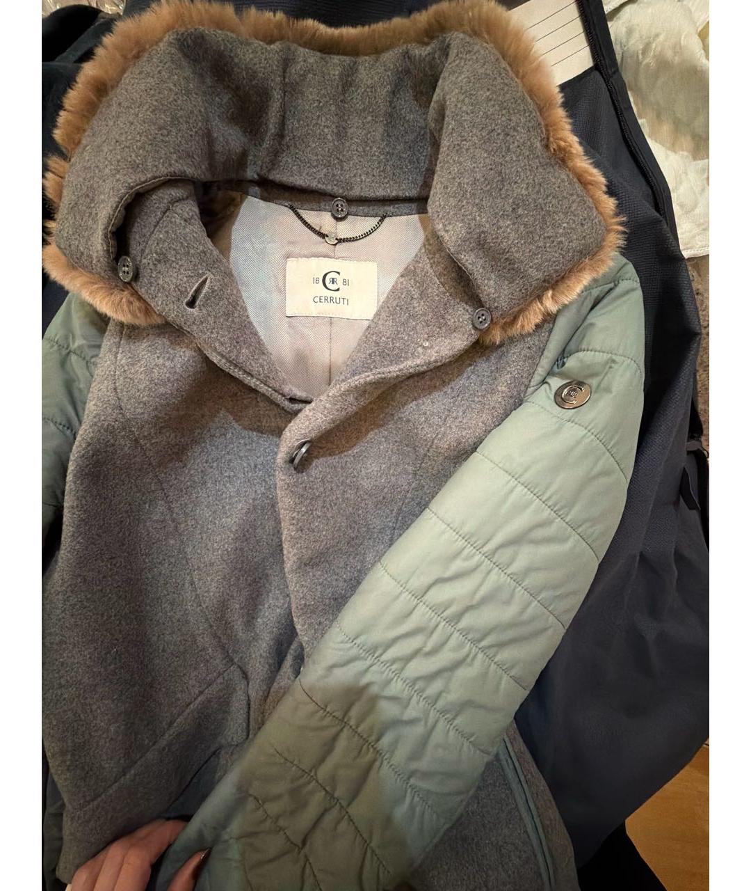 CERRUTI 1881 Серое шерстяное пальто, фото 3