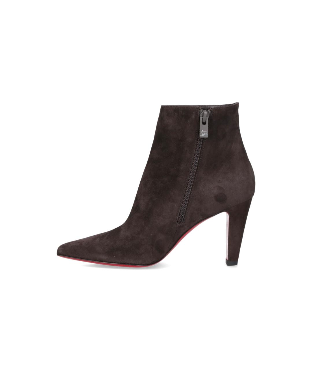 CHRISTIAN LOUBOUTIN Коричневые кожаные сапоги, фото 3