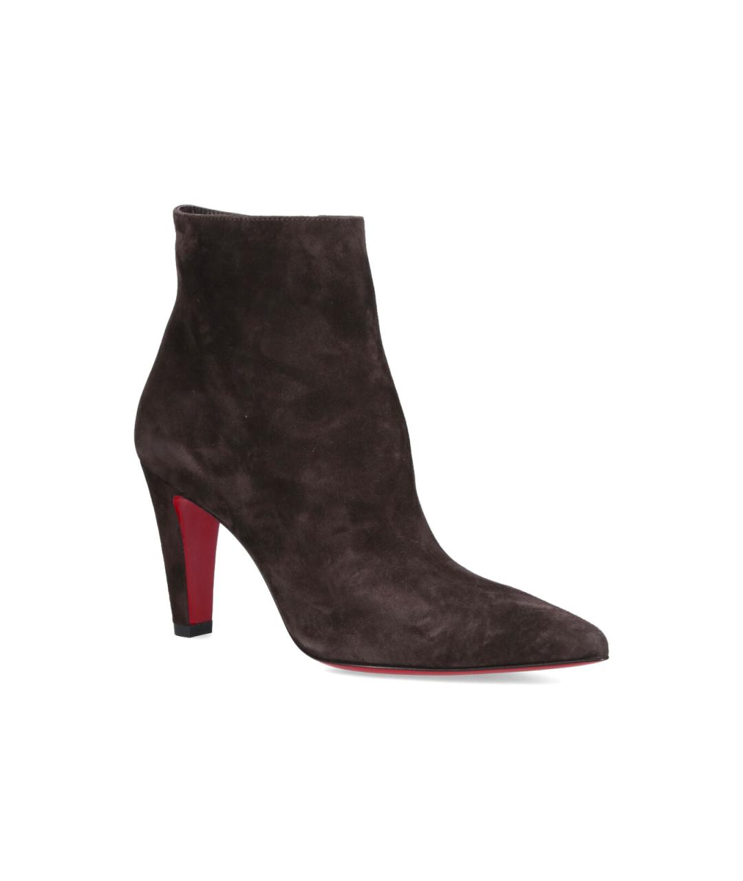 CHRISTIAN LOUBOUTIN Коричневые кожаные сапоги, фото 2