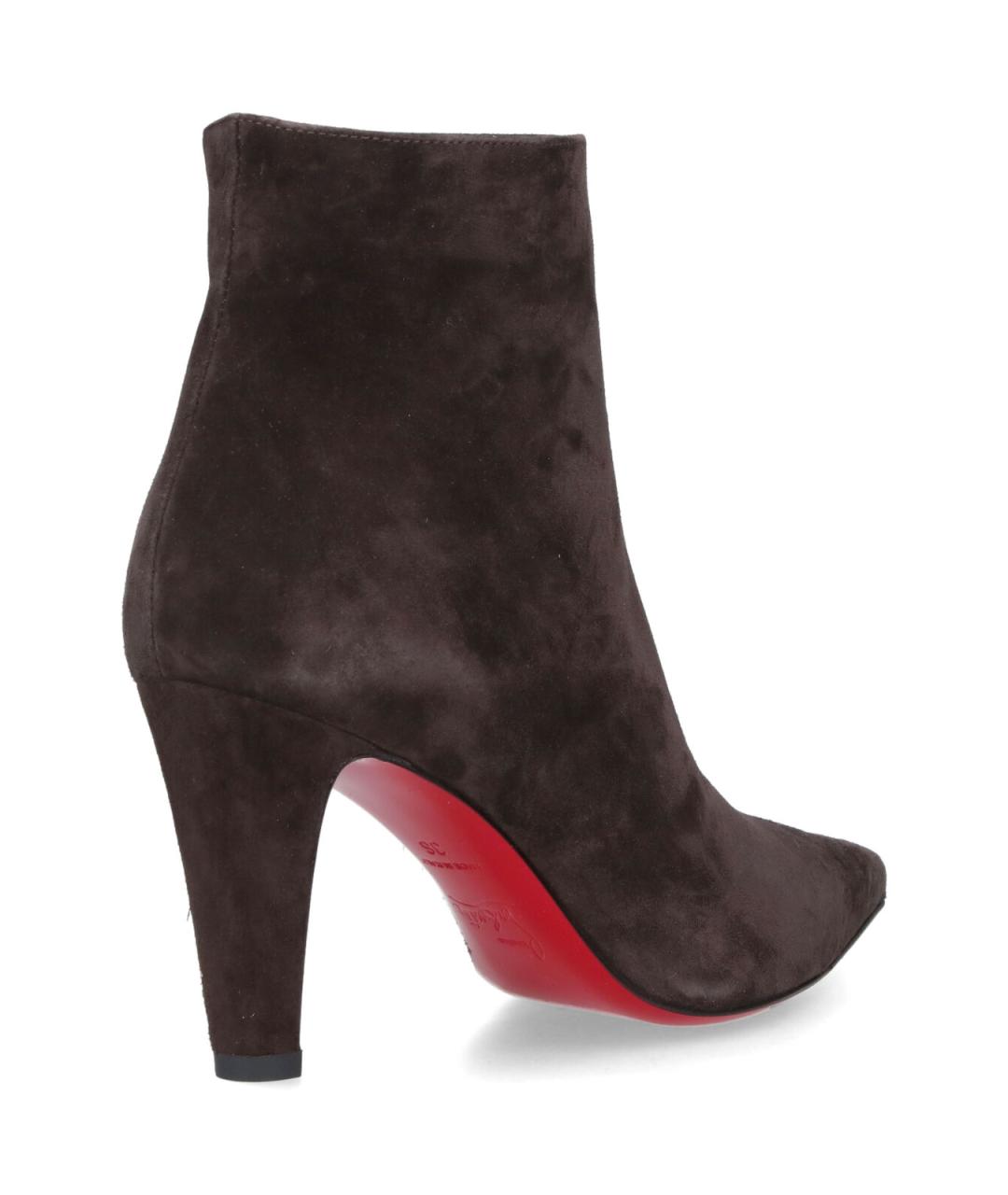 CHRISTIAN LOUBOUTIN Коричневые кожаные сапоги, фото 4