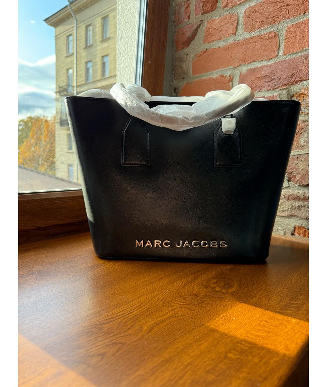 MARC JACOBS Черная кожаная сумка тоут, фото 2