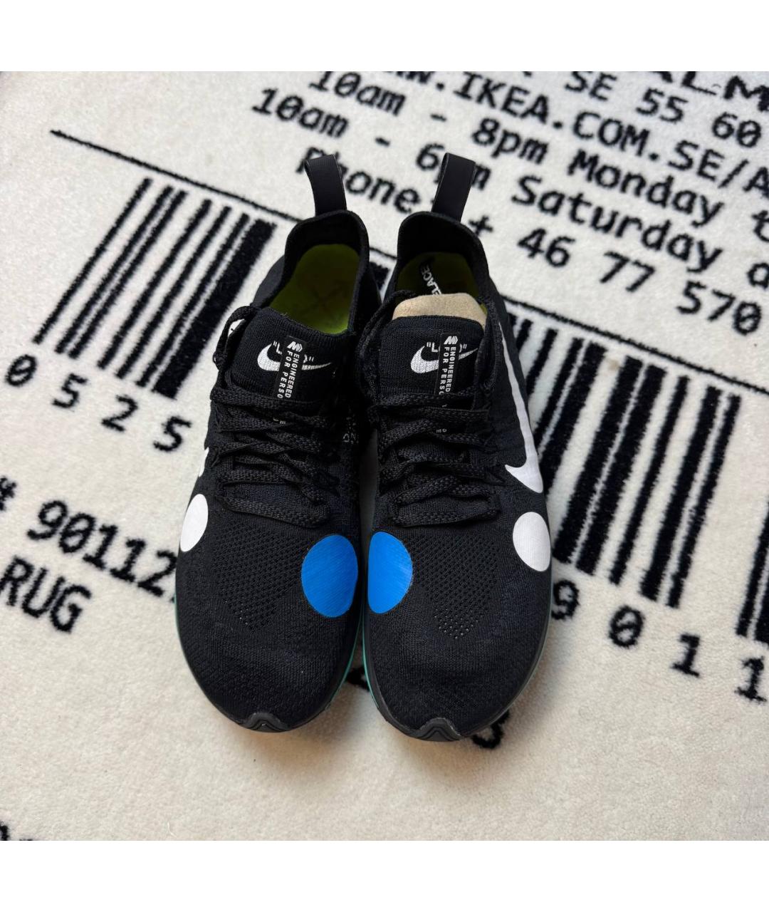 NIKE X OFF-WHITE Черные текстильные низкие кроссовки / кеды, фото 2