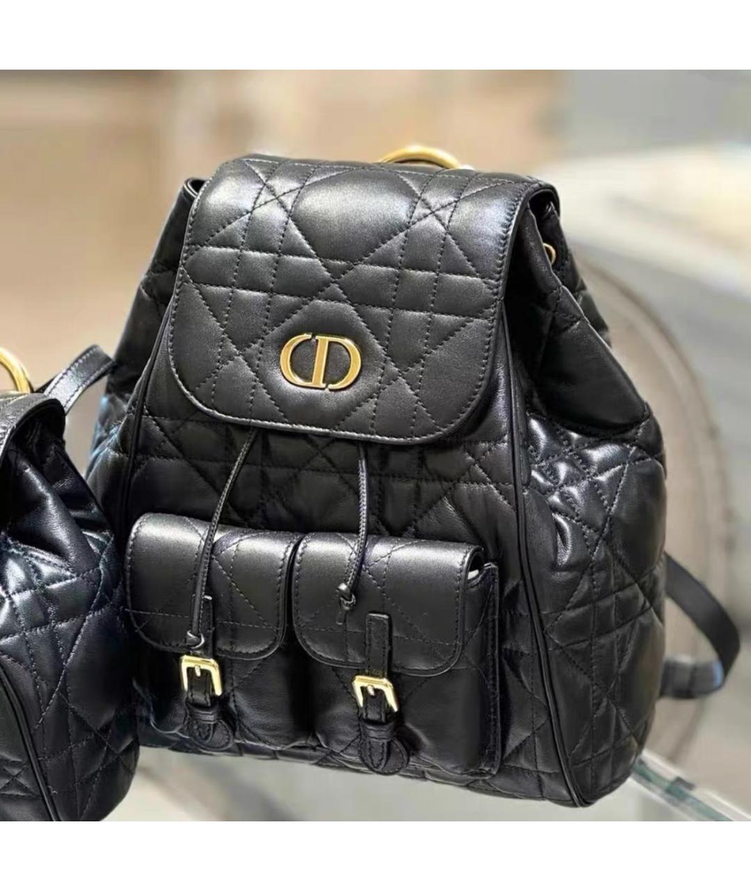 CHRISTIAN DIOR Черный кожаный рюкзак, фото 2