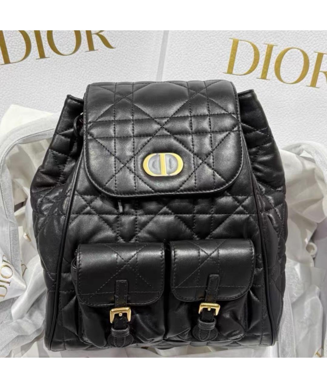 CHRISTIAN DIOR Черный кожаный рюкзак, фото 5