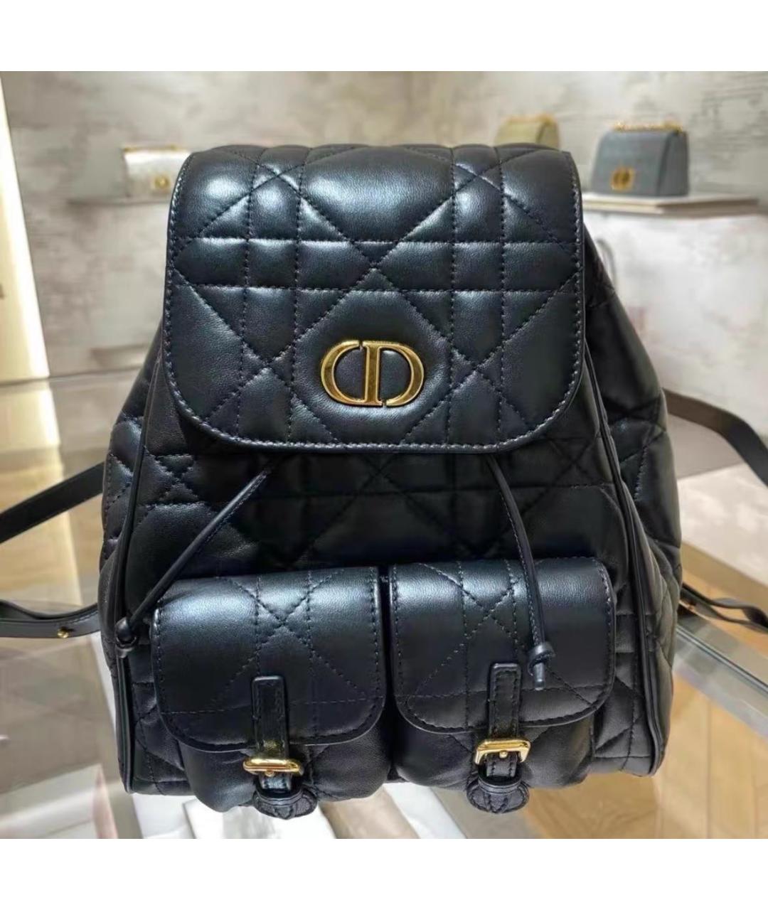CHRISTIAN DIOR Черный кожаный рюкзак, фото 4