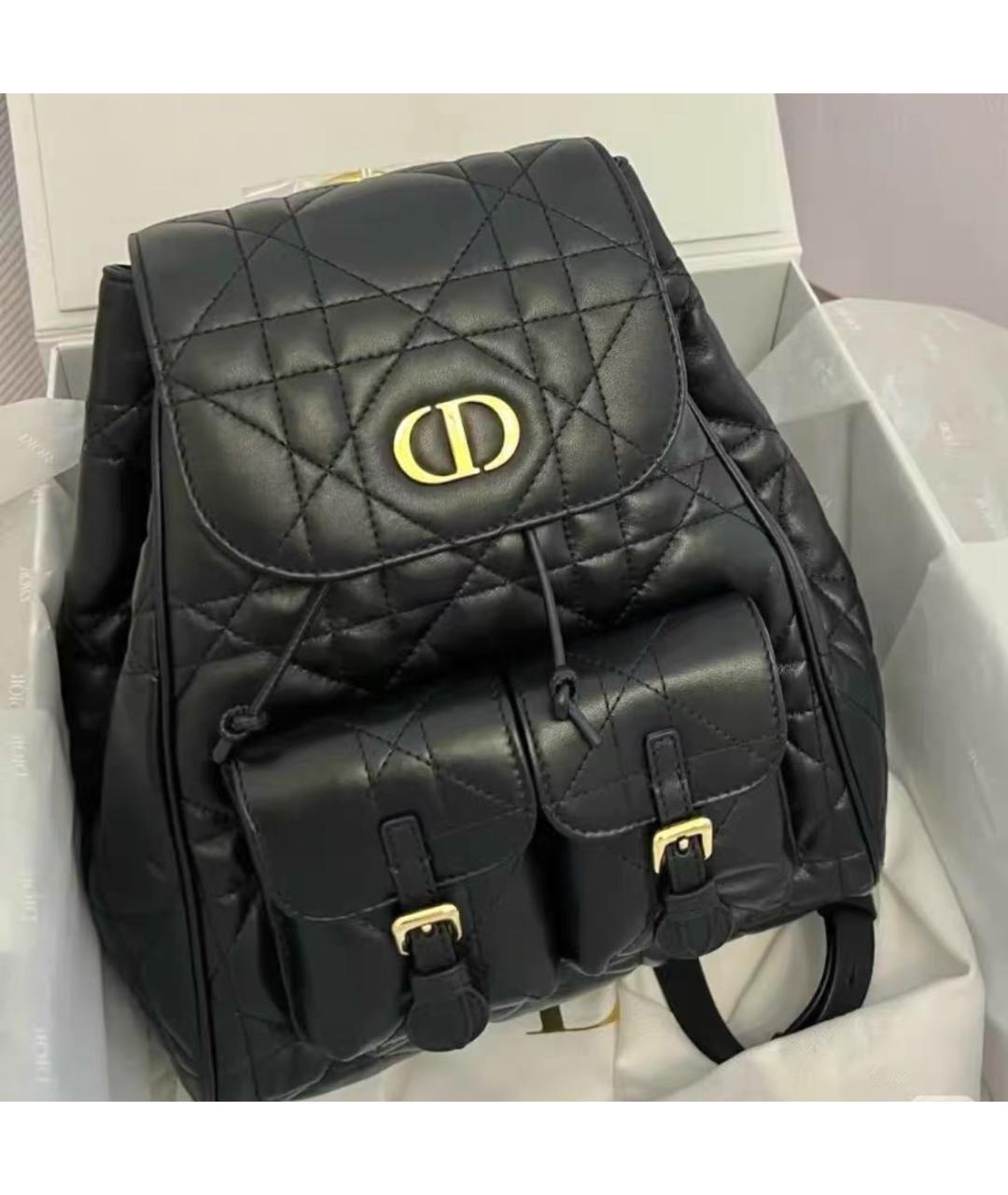 CHRISTIAN DIOR Черный кожаный рюкзак, фото 3