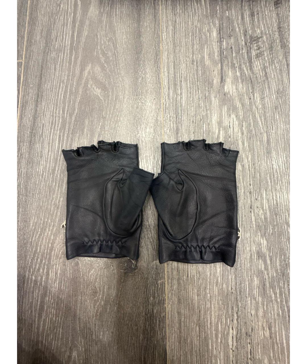 CHANEL Черные кожаные митенки, фото 2