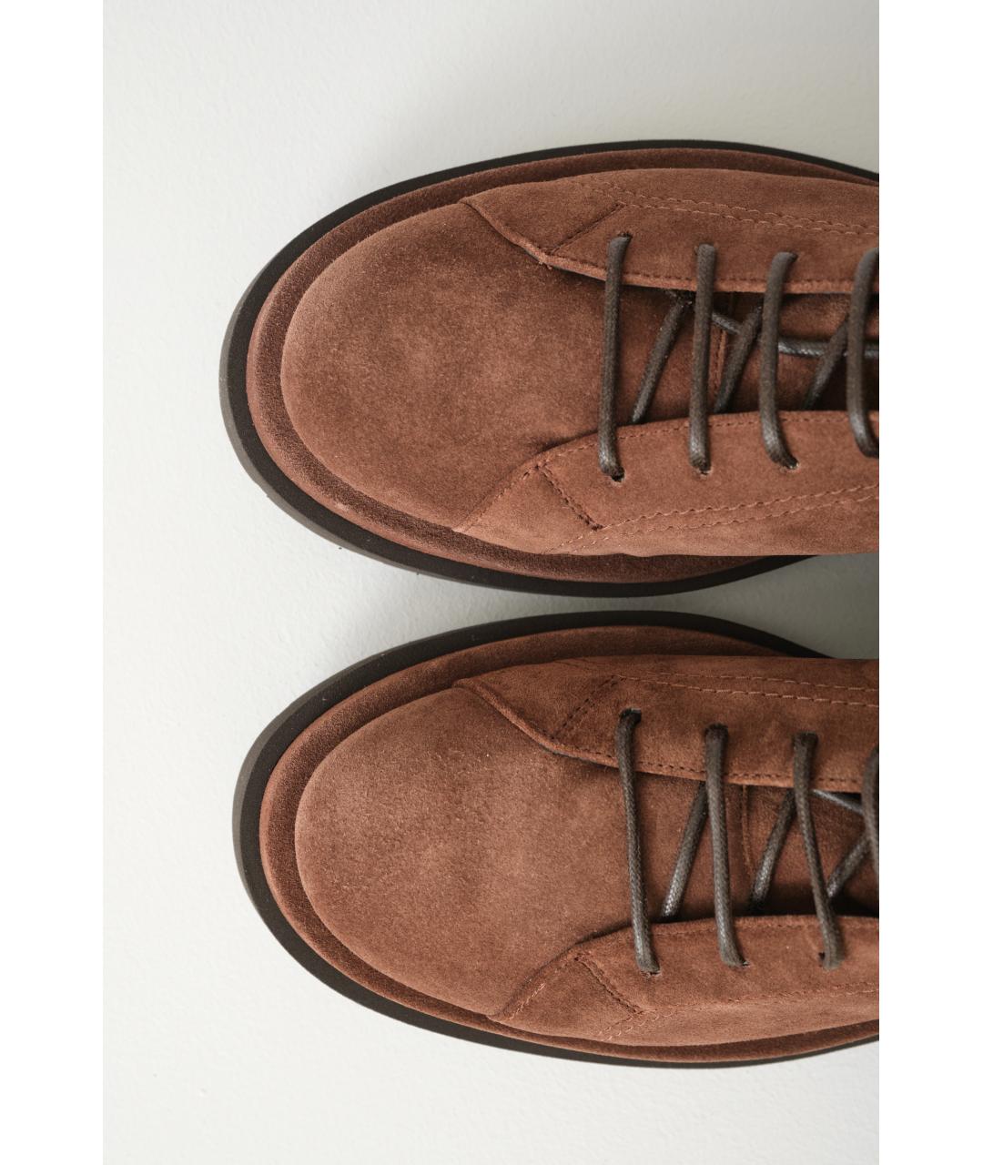 BRUNELLO CUCINELLI Коричневые замшевые ботинки, фото 6