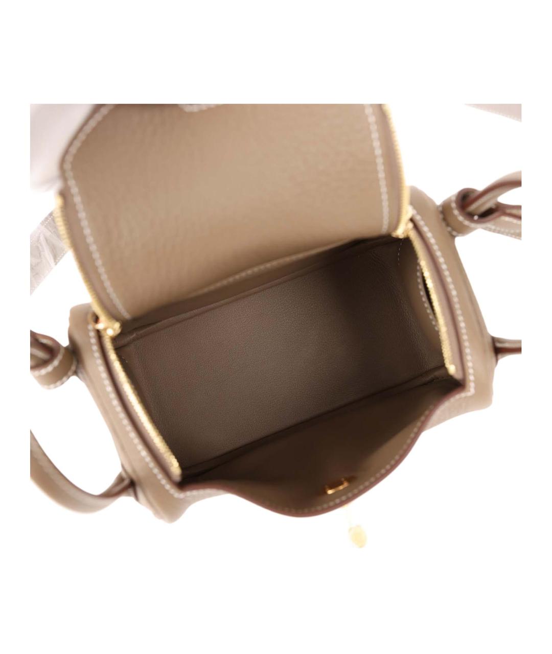 HERMES Коричневая кожаная сумка через плечо, фото 6