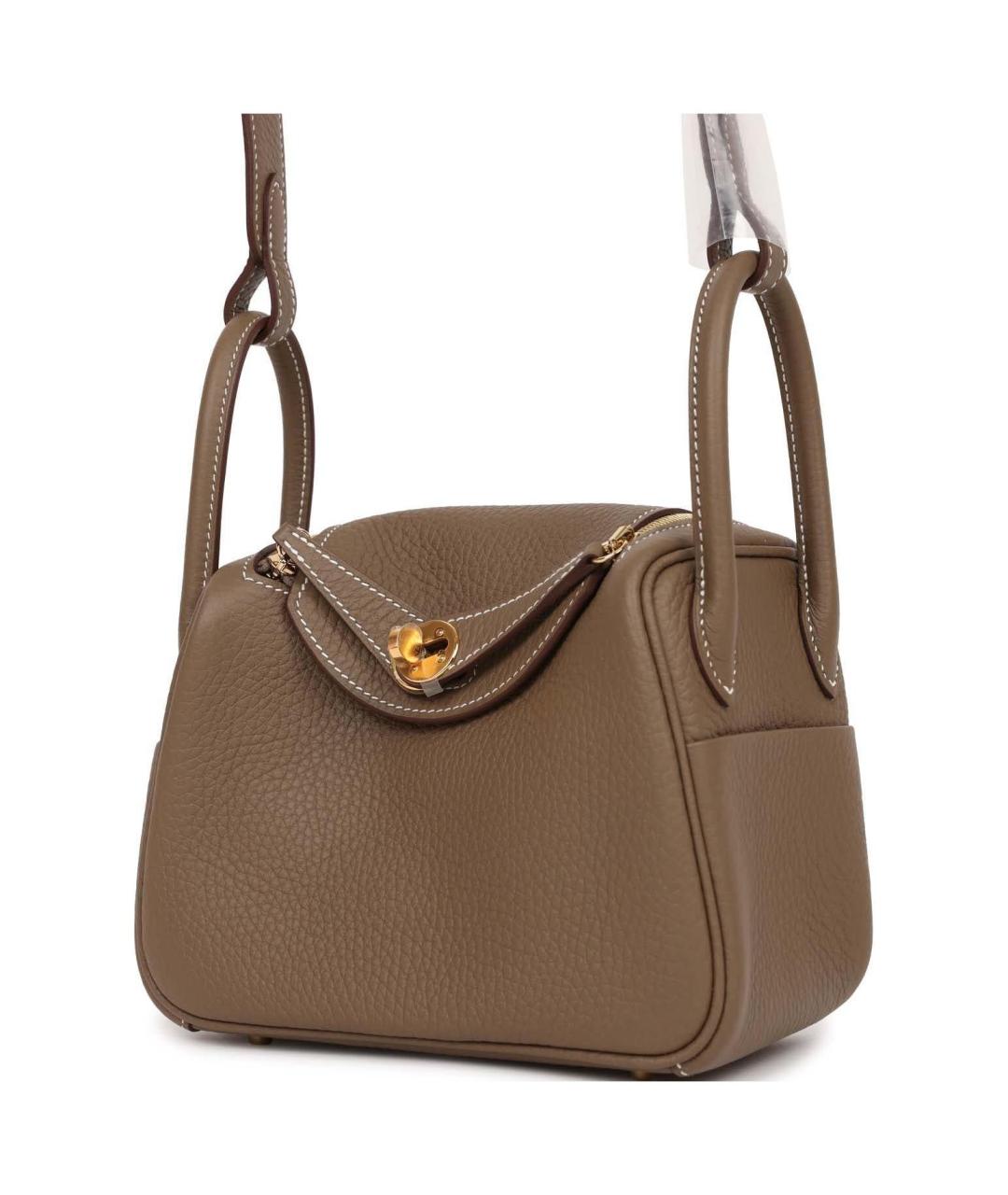 HERMES Коричневая кожаная сумка через плечо, фото 3