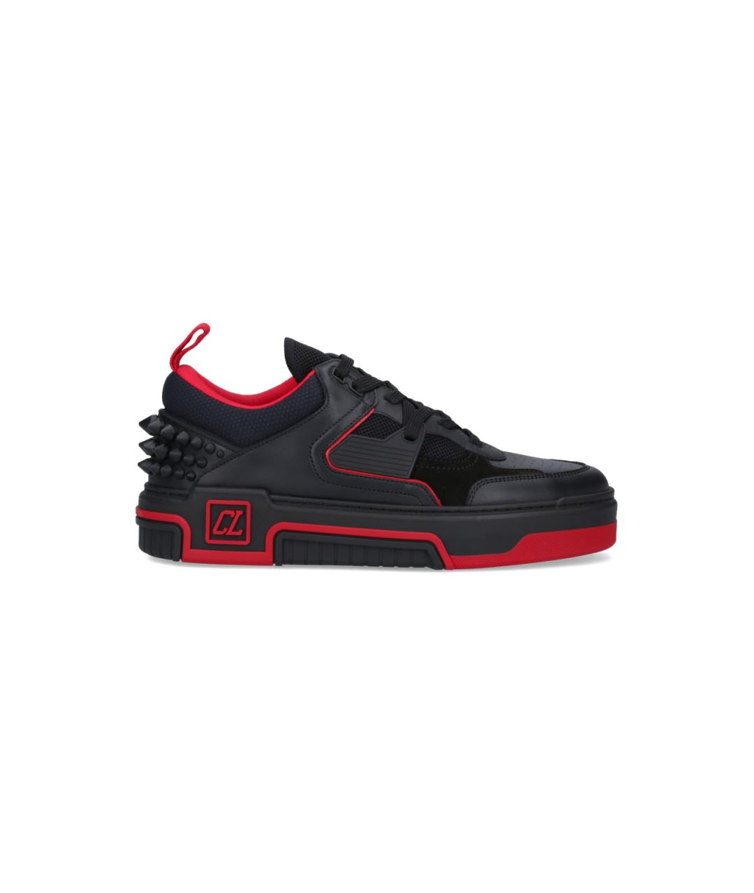 CHRISTIAN LOUBOUTIN Черные кожаные низкие кроссовки / кеды, фото 1