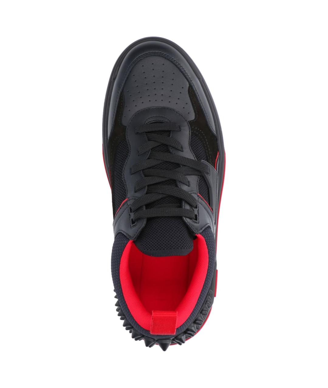 CHRISTIAN LOUBOUTIN Черные кожаные низкие кроссовки / кеды, фото 5