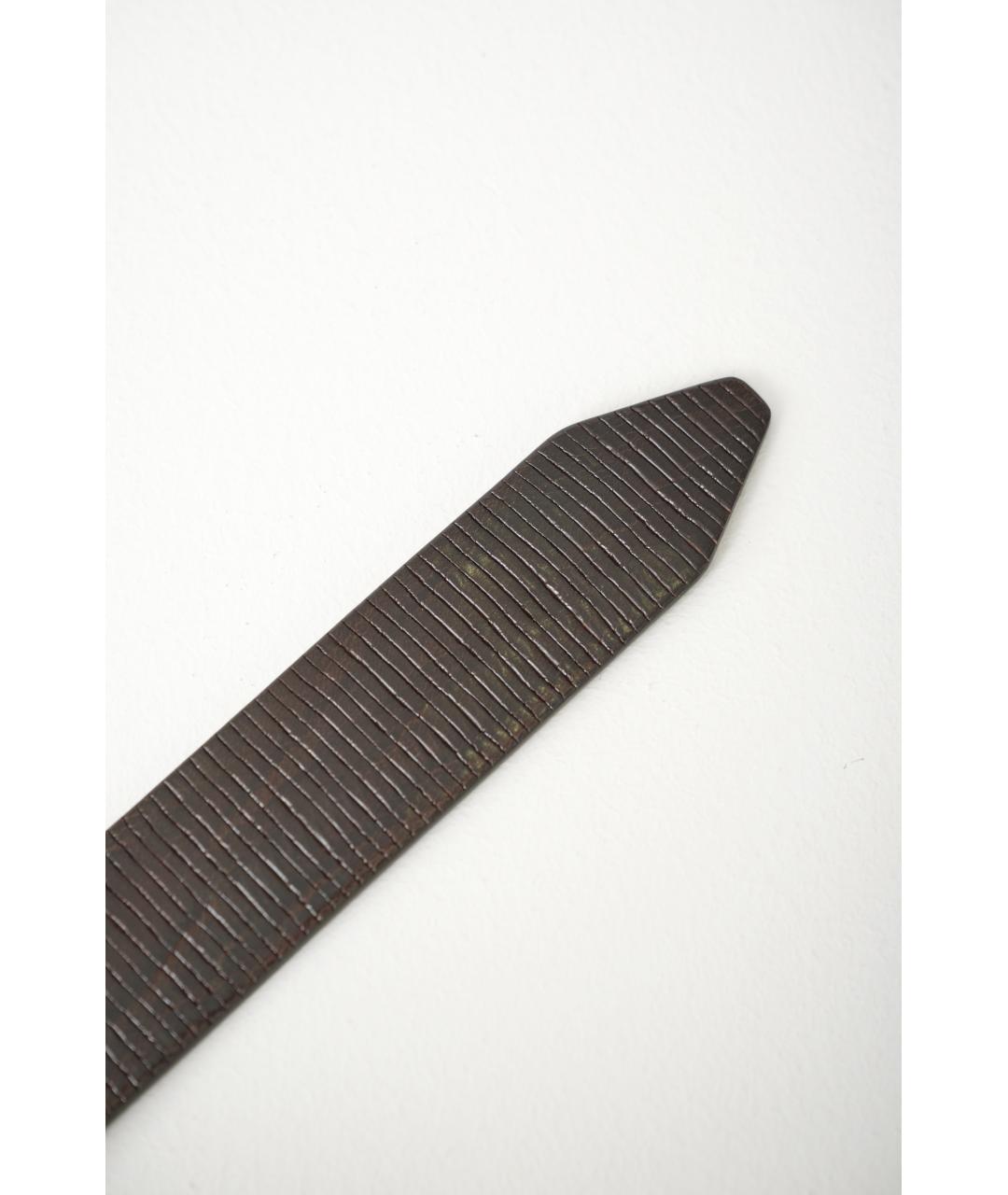 BRUNELLO CUCINELLI Коричневый кожаный ремень, фото 4