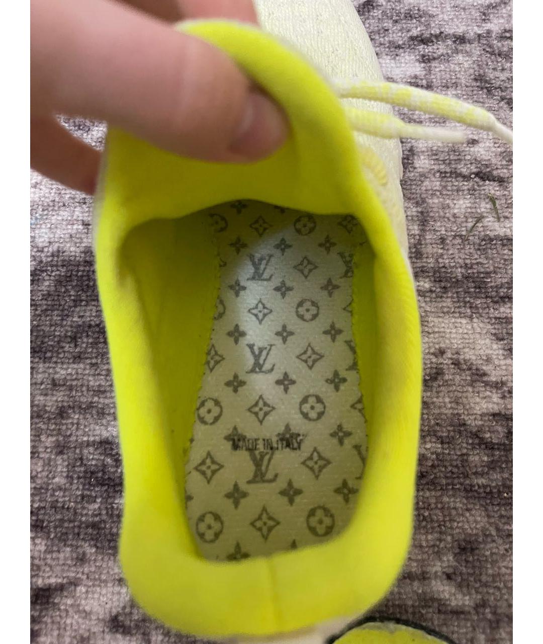 LOUIS VUITTON Желтые текстильные низкие кроссовки / кеды, фото 5