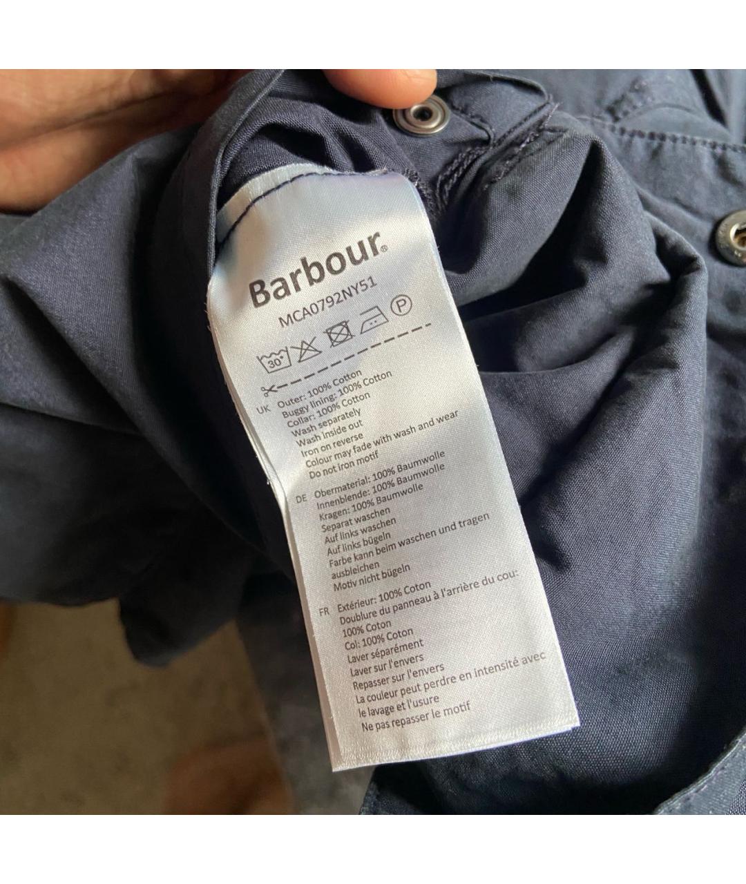 BARBOUR Темно-синяя хлопковая куртка, фото 7