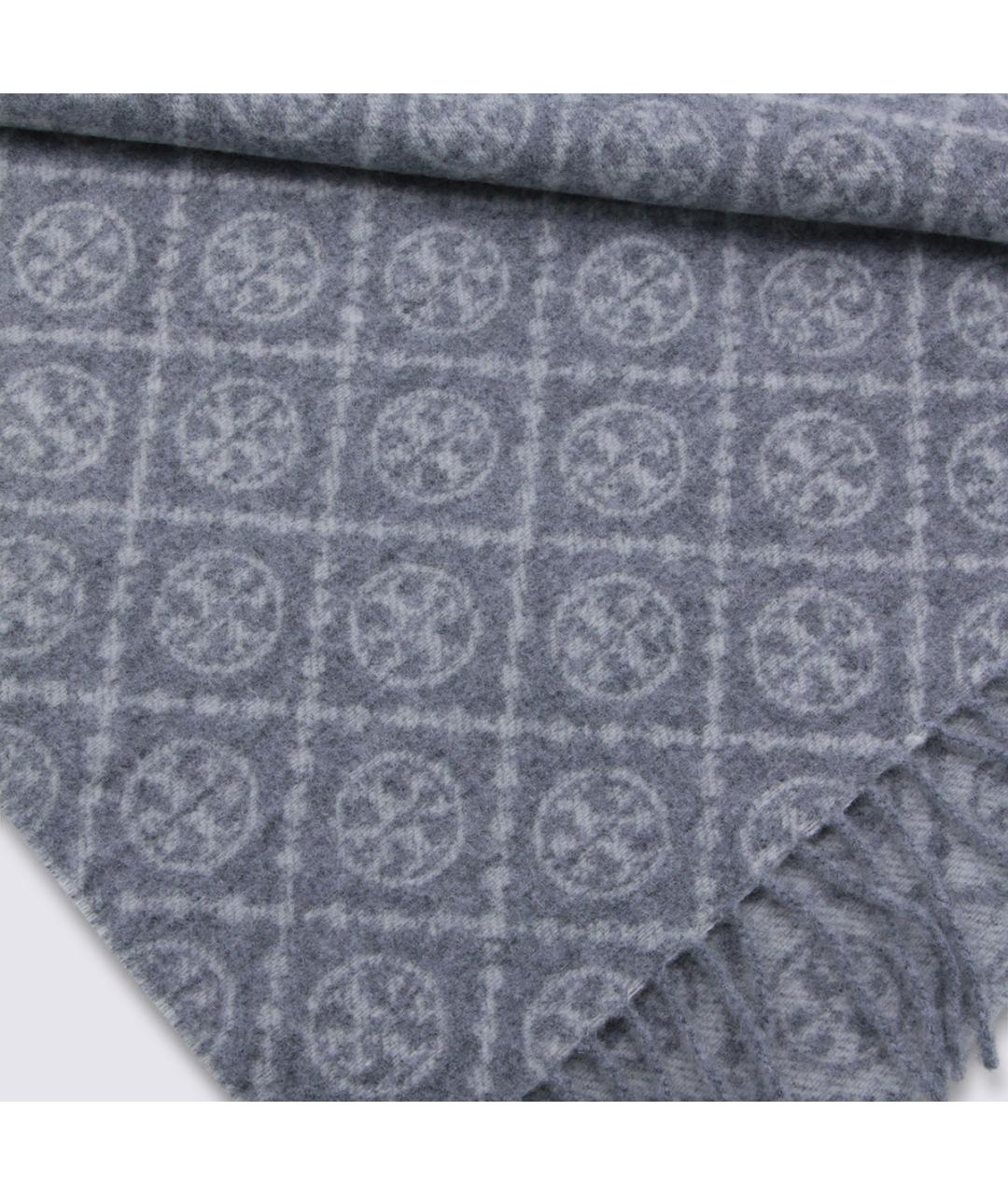 TORY BURCH Серый шерстяной шарф, фото 2