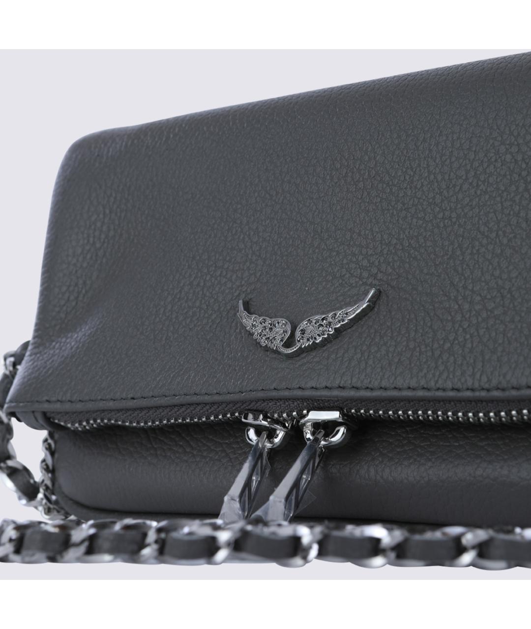 ZADIG & VOLTAIRE Черная кожаная сумка через плечо, фото 4