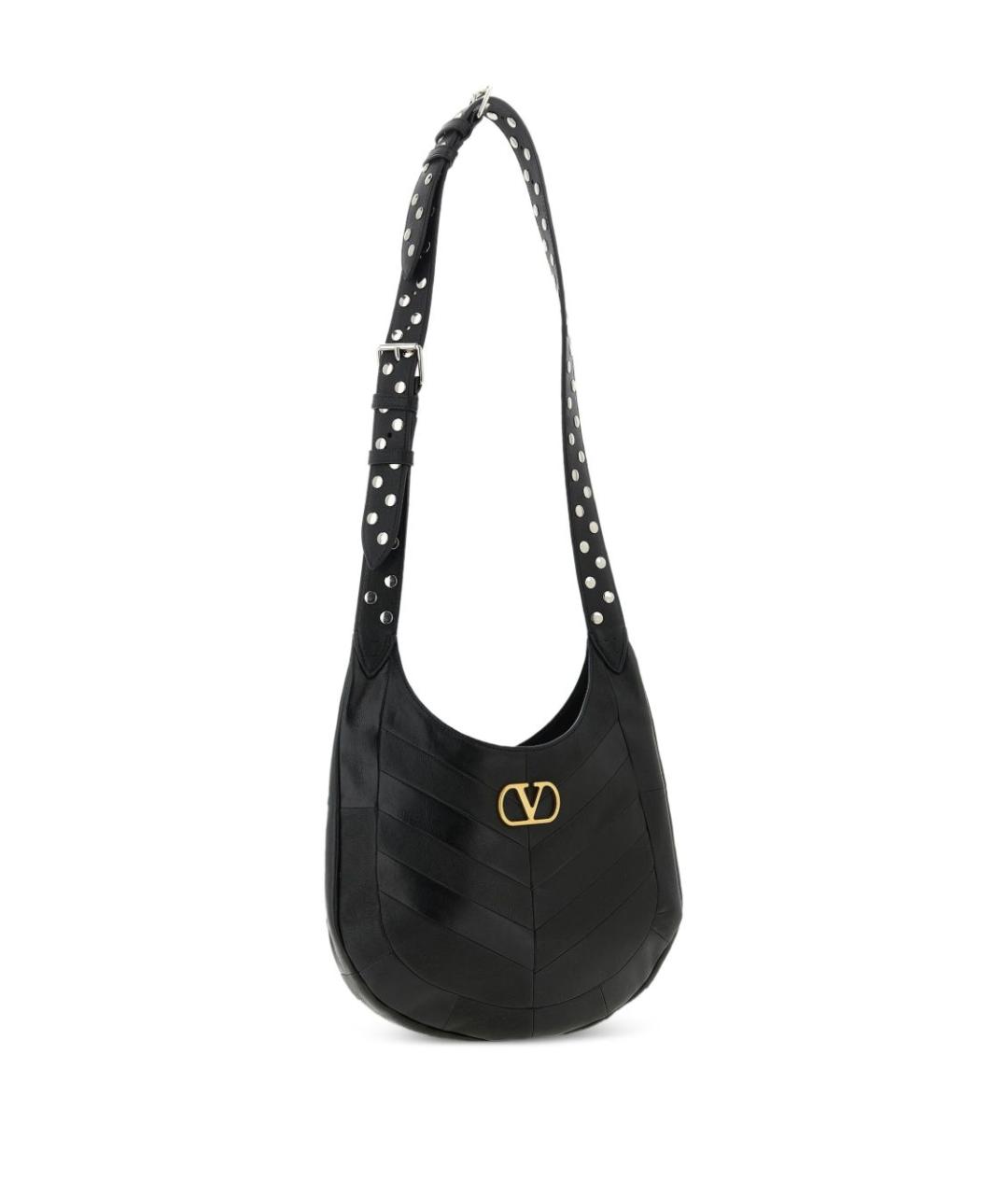 VALENTINO Черная кожаная сумка через плечо, фото 3