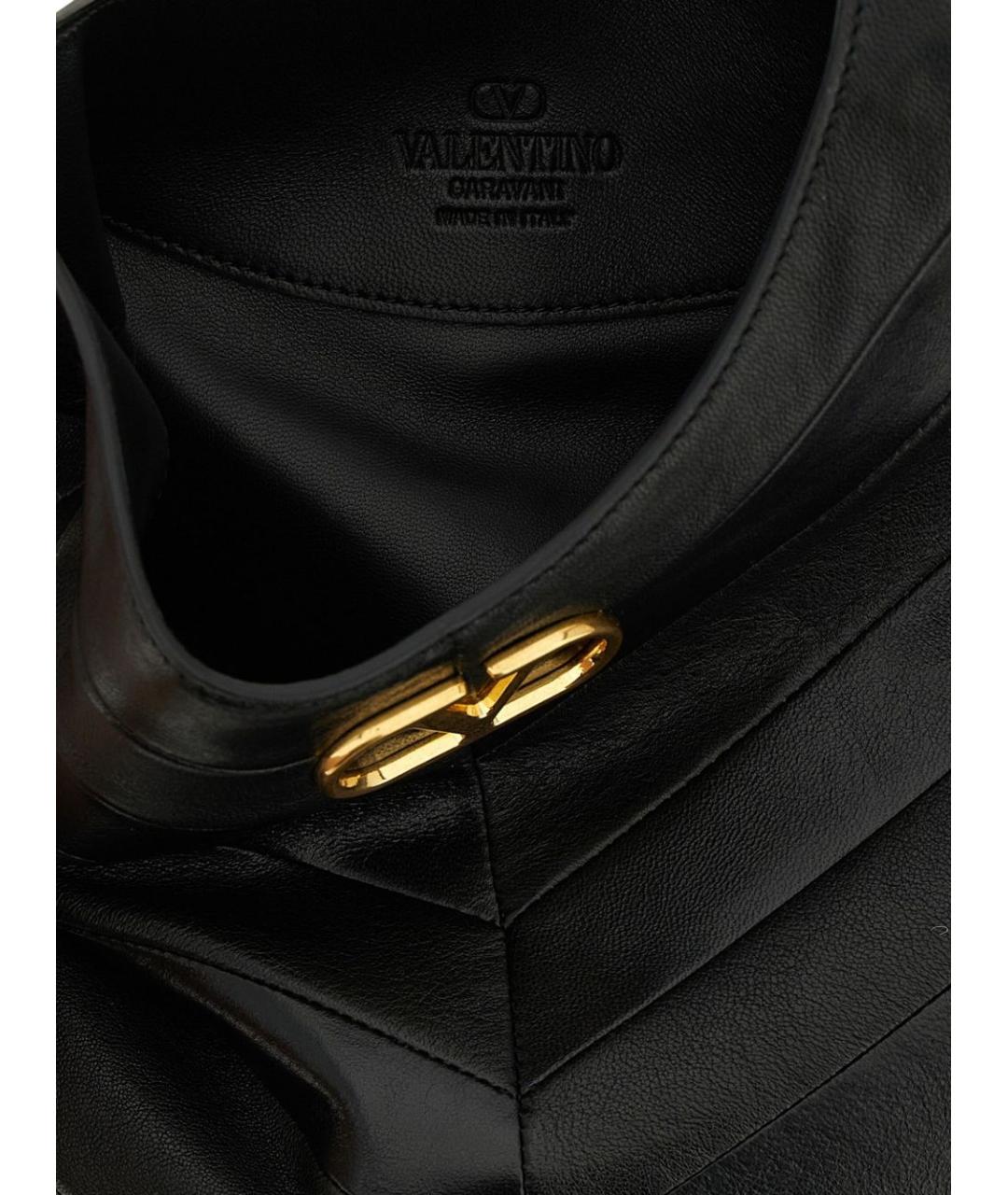 VALENTINO Черная кожаная сумка через плечо, фото 2