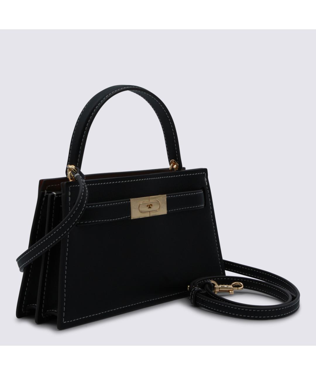 TORY BURCH Черная кожаная сумка тоут, фото 2