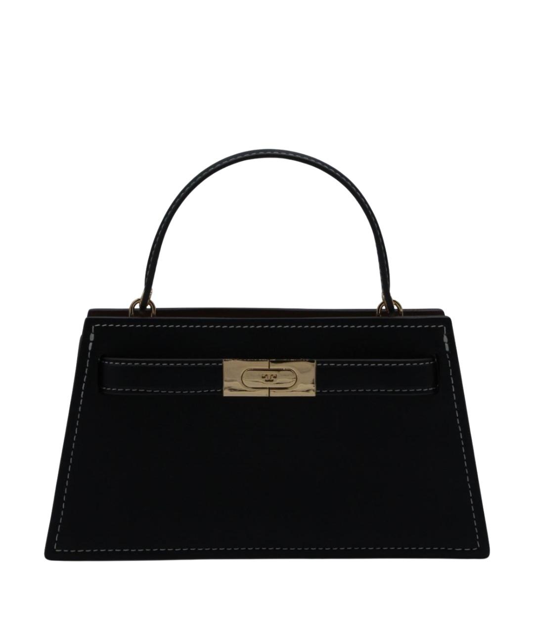 TORY BURCH Черная кожаная сумка тоут, фото 1