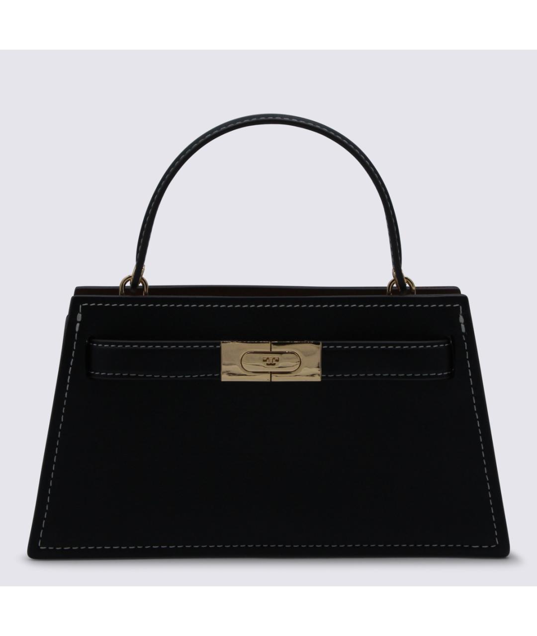 TORY BURCH Черная кожаная сумка тоут, фото 5