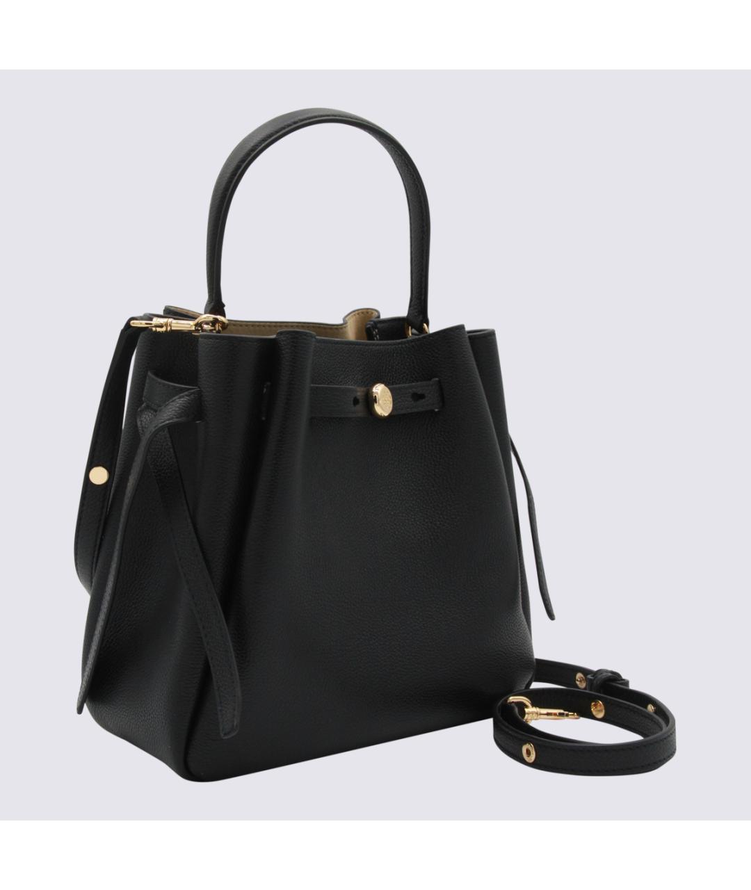 TORY BURCH Черная кожаная сумка с короткими ручками, фото 2