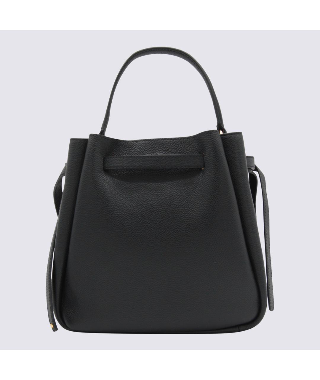 TORY BURCH Черная кожаная сумка с короткими ручками, фото 3