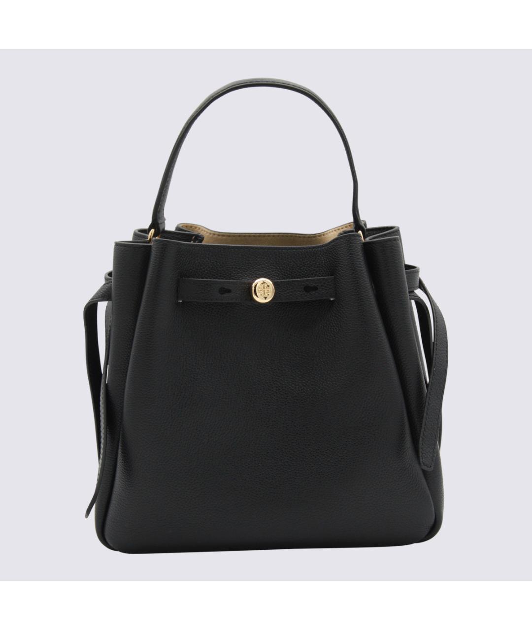 TORY BURCH Черная кожаная сумка с короткими ручками, фото 5