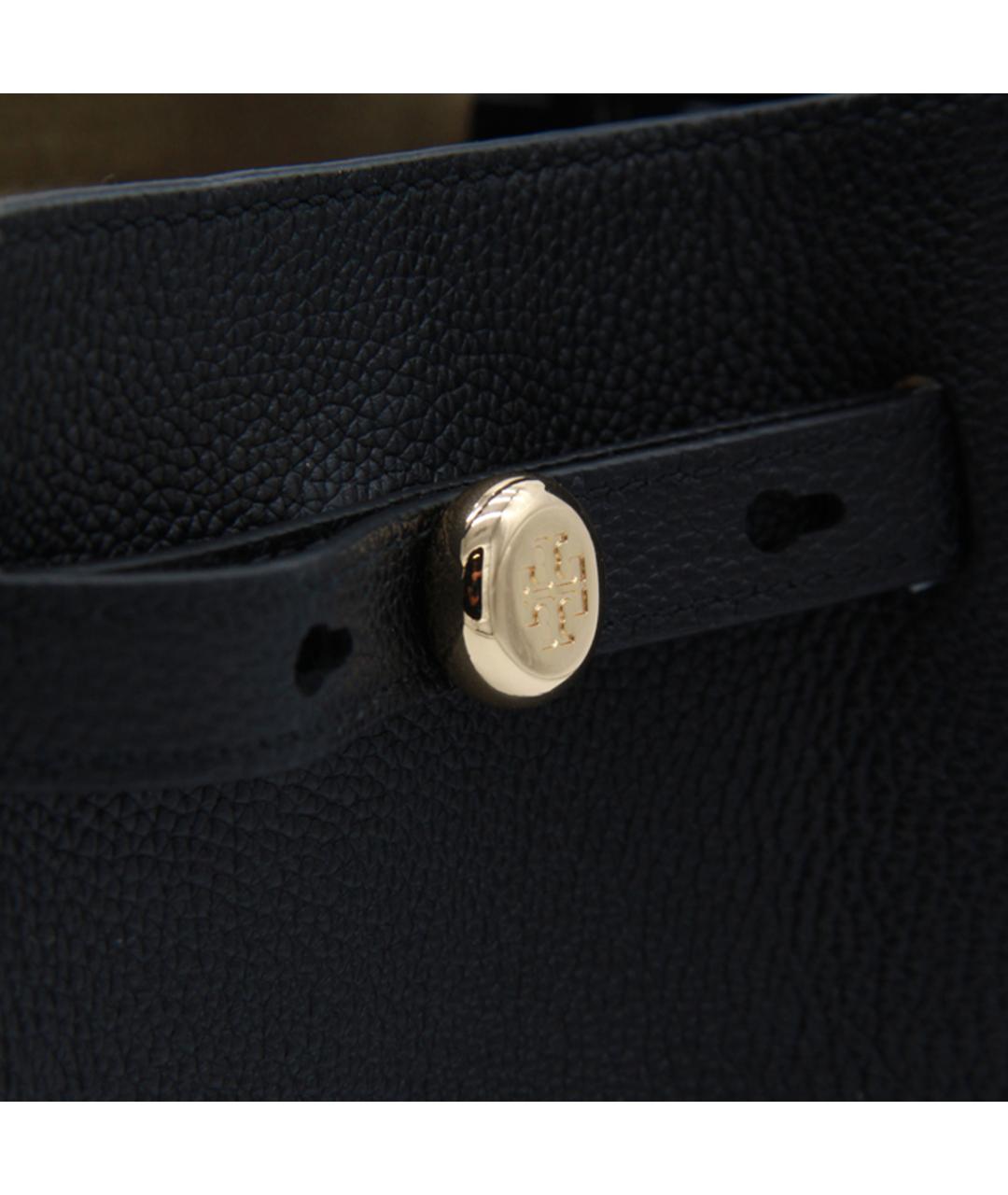 TORY BURCH Черная кожаная сумка с короткими ручками, фото 4
