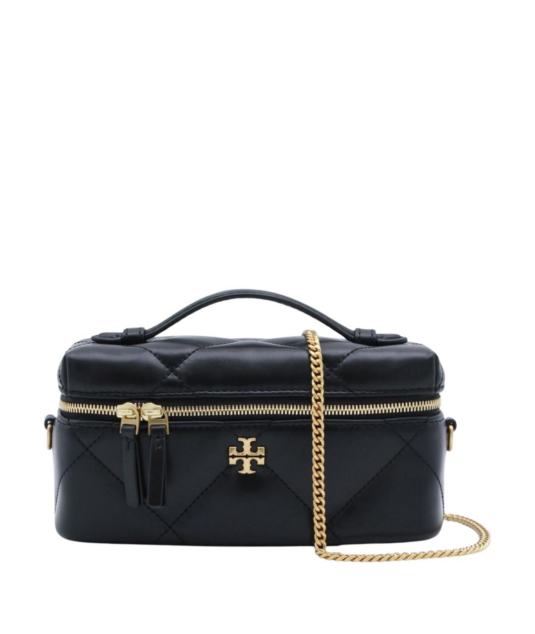 TORY BURCH Черная кожаная сумка с короткими ручками, фото 1