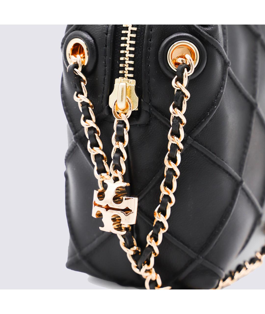 TORY BURCH Черная кожаная сумка через плечо, фото 3