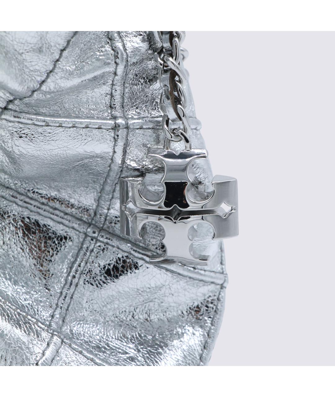 TORY BURCH Серебряная кожаная сумка через плечо, фото 4