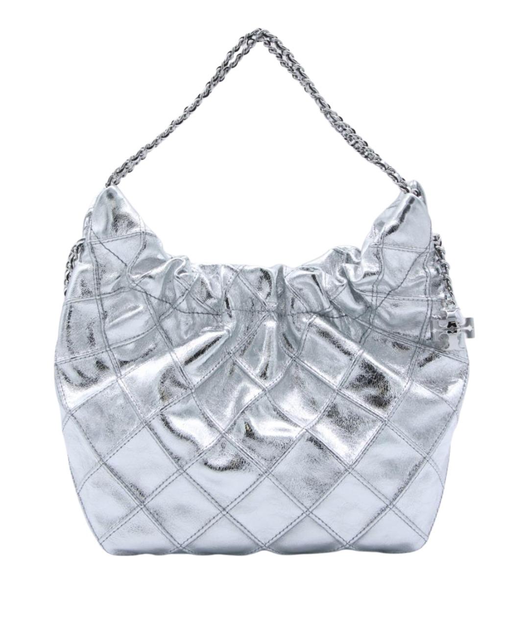 TORY BURCH Серебряная кожаная сумка через плечо, фото 1