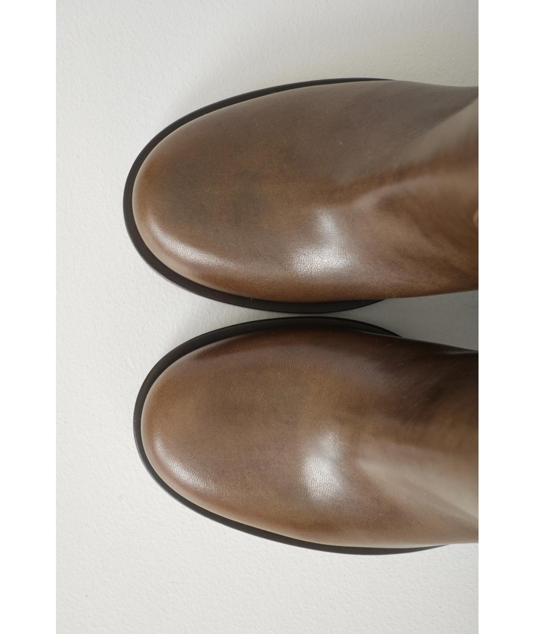 BRUNELLO CUCINELLI Коричневые кожаные ботильоны, фото 6