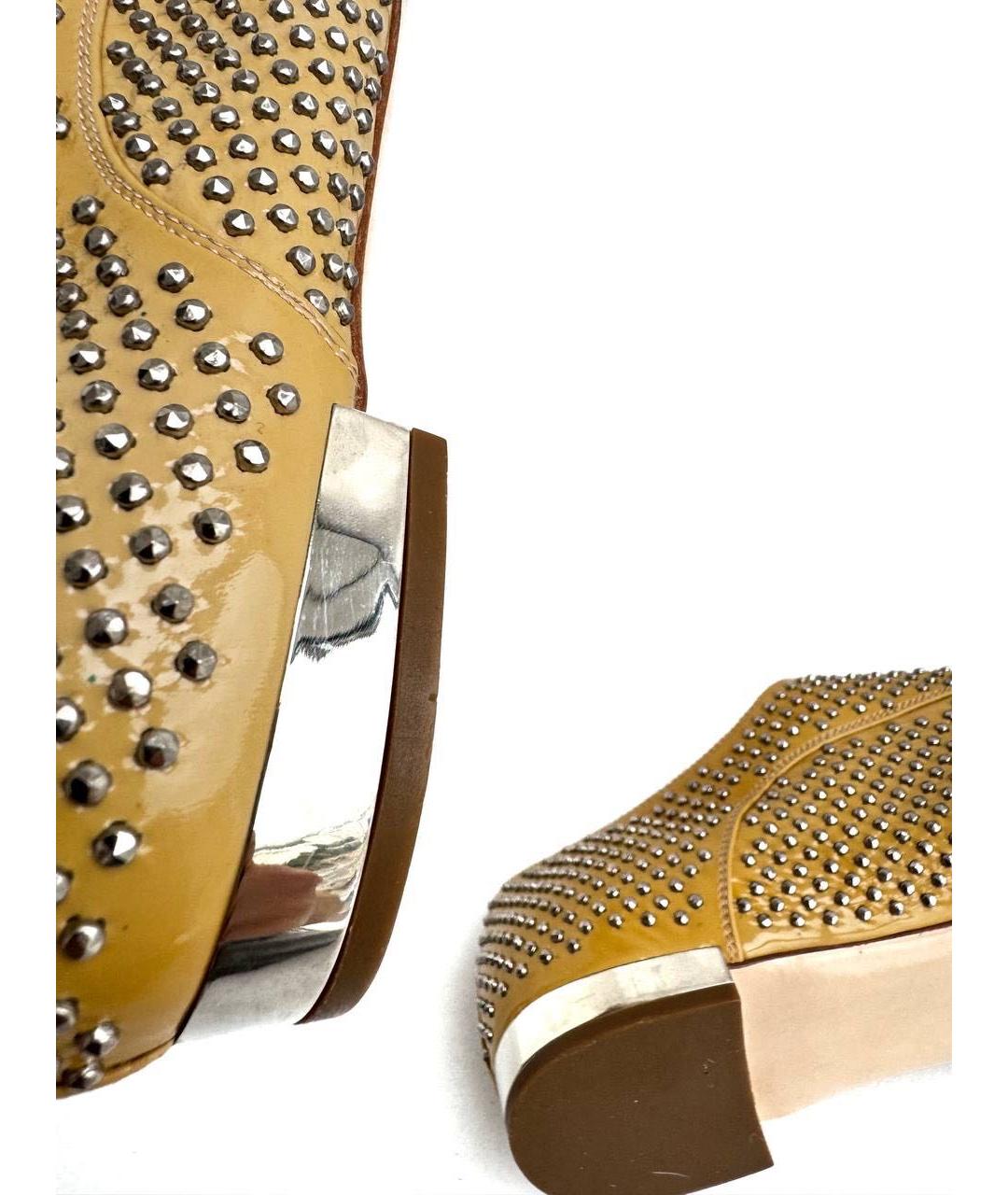 MIU MIU Горчичные кожаные брогги и оксфорды, фото 8