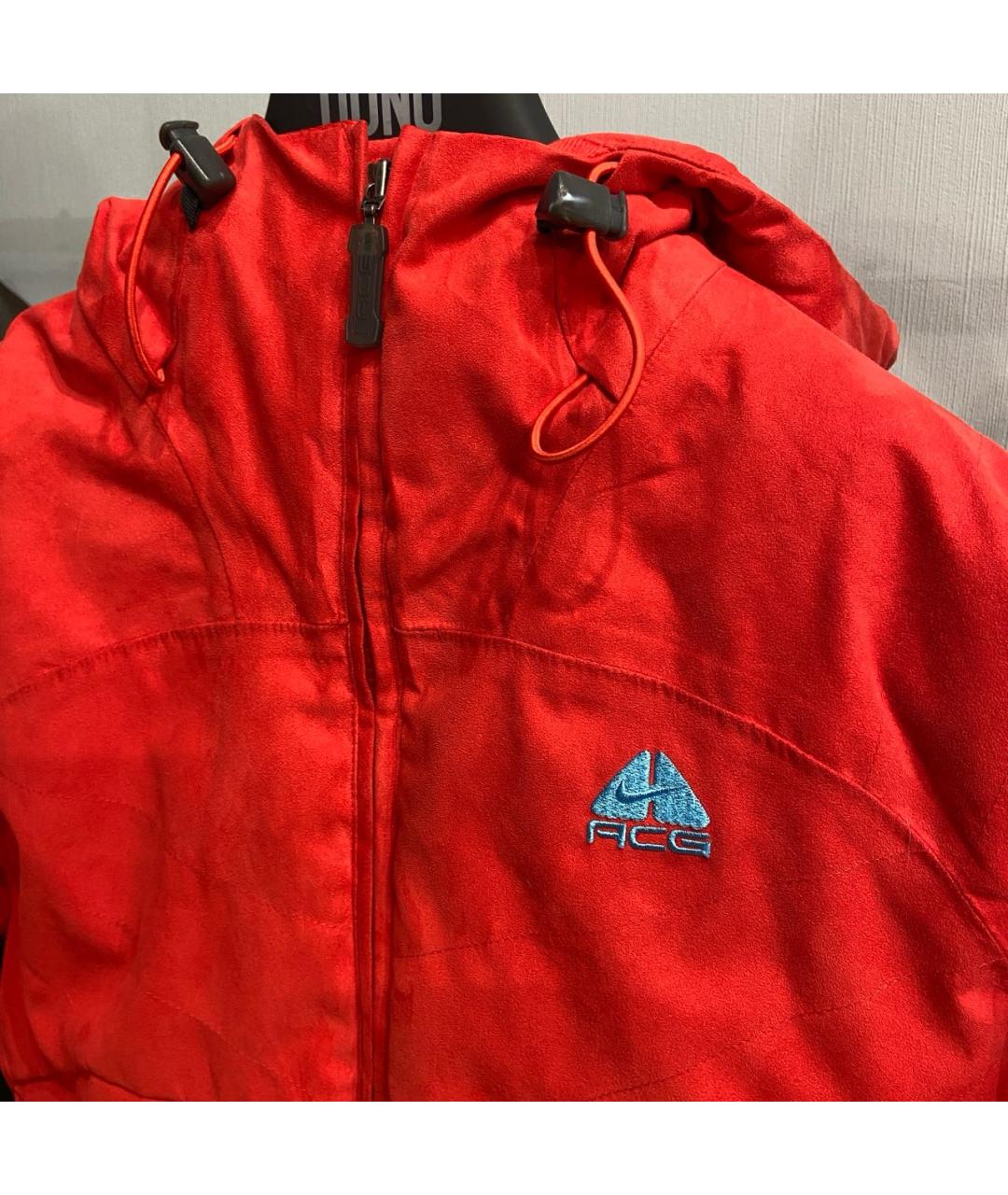 NIKE ACG Красный замшевый пуховик, фото 4