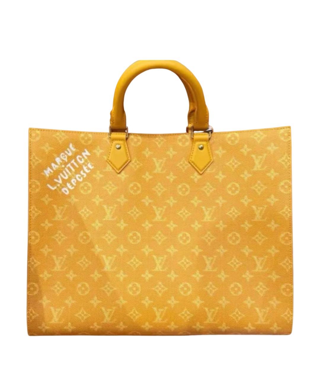 LOUIS VUITTON Желтая кожаная сумка с короткими ручками, фото 1