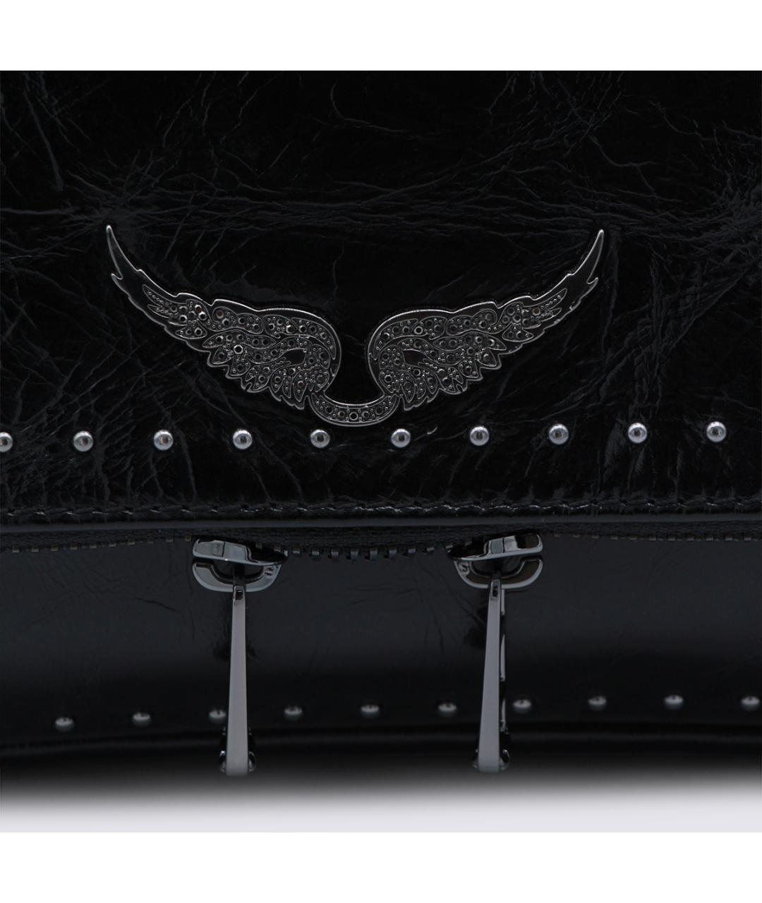 ZADIG & VOLTAIRE Черная кожаная сумка через плечо, фото 4