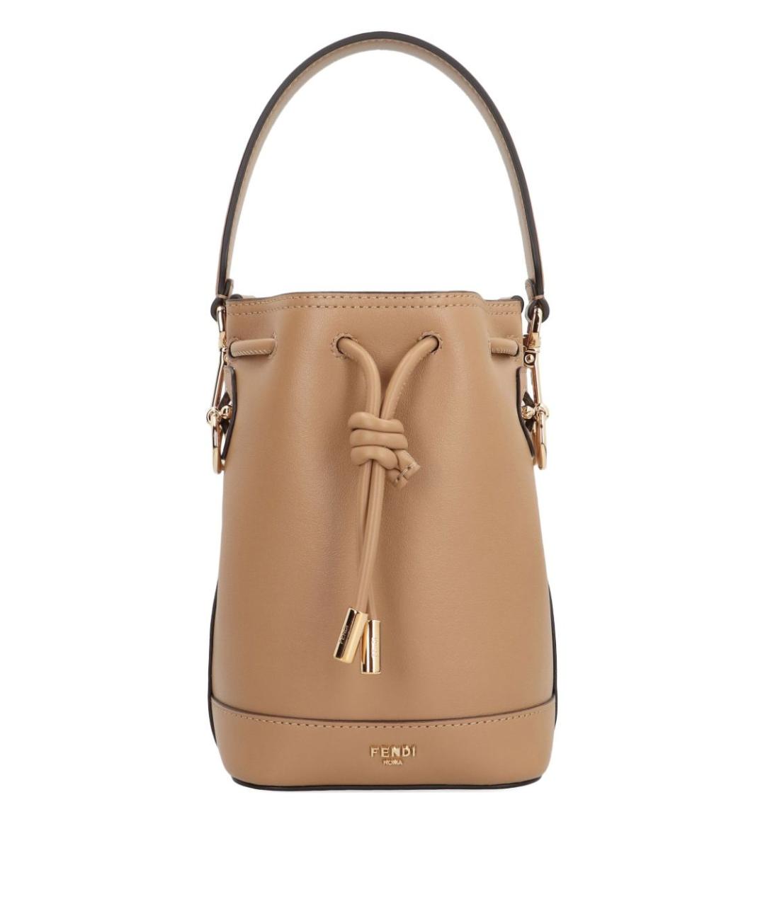 FENDI Бежевая кожаная сумка тоут, фото 1