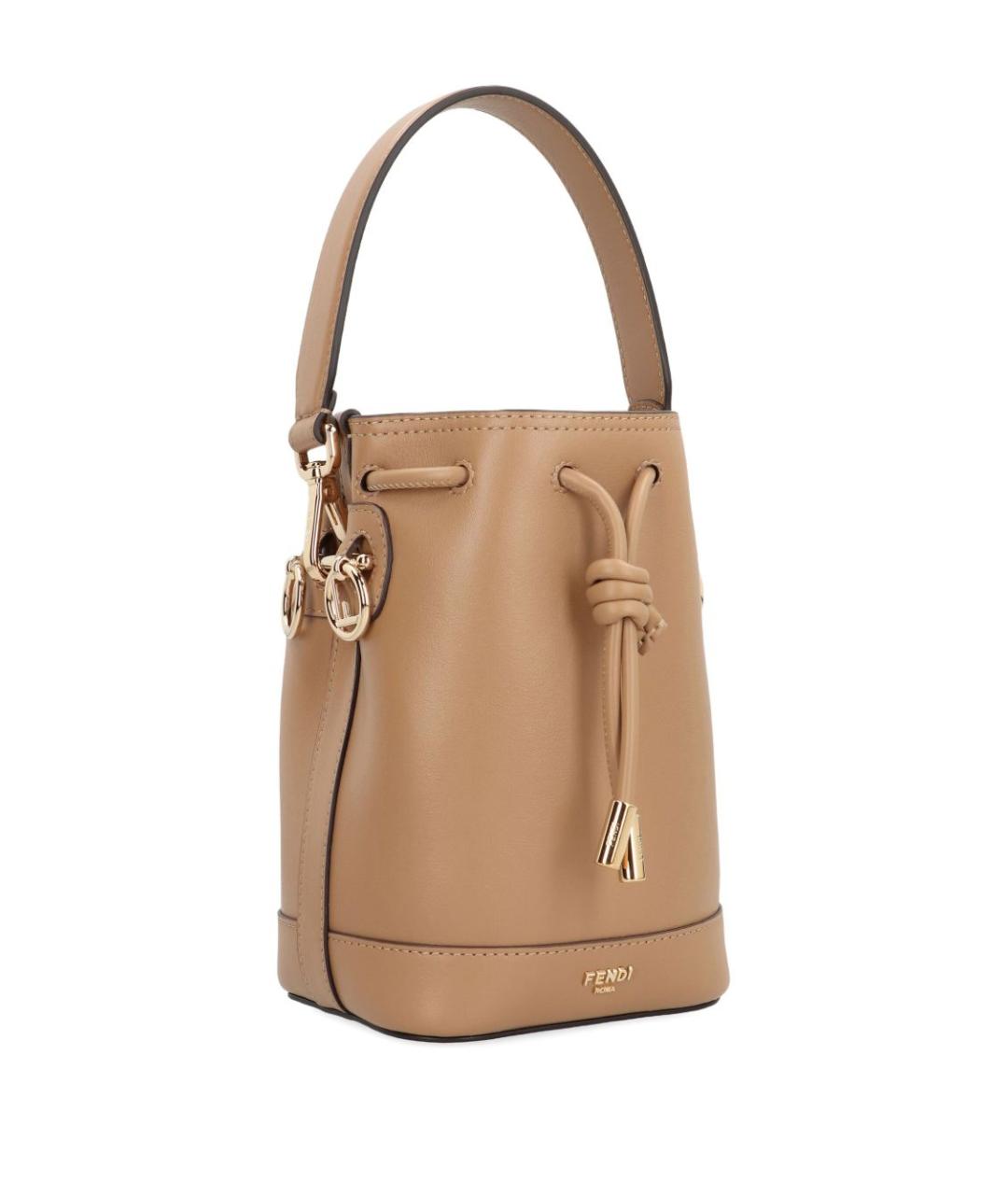 FENDI Бежевая кожаная сумка тоут, фото 2