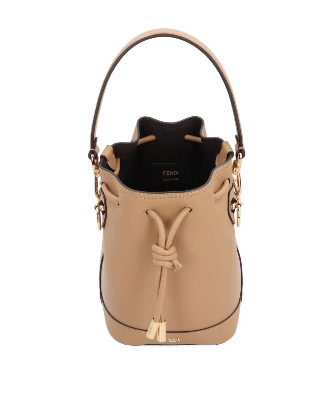 FENDI Бежевая кожаная сумка тоут, фото 4