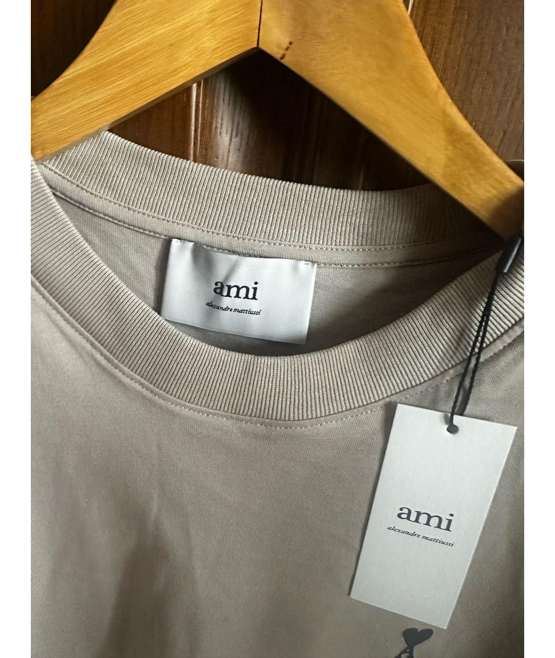 Ami Paris Бежевая футболка, фото 3