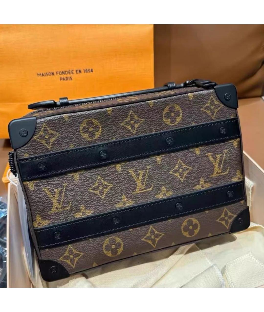 LOUIS VUITTON Коричневая кожаная сумка на плечо, фото 2