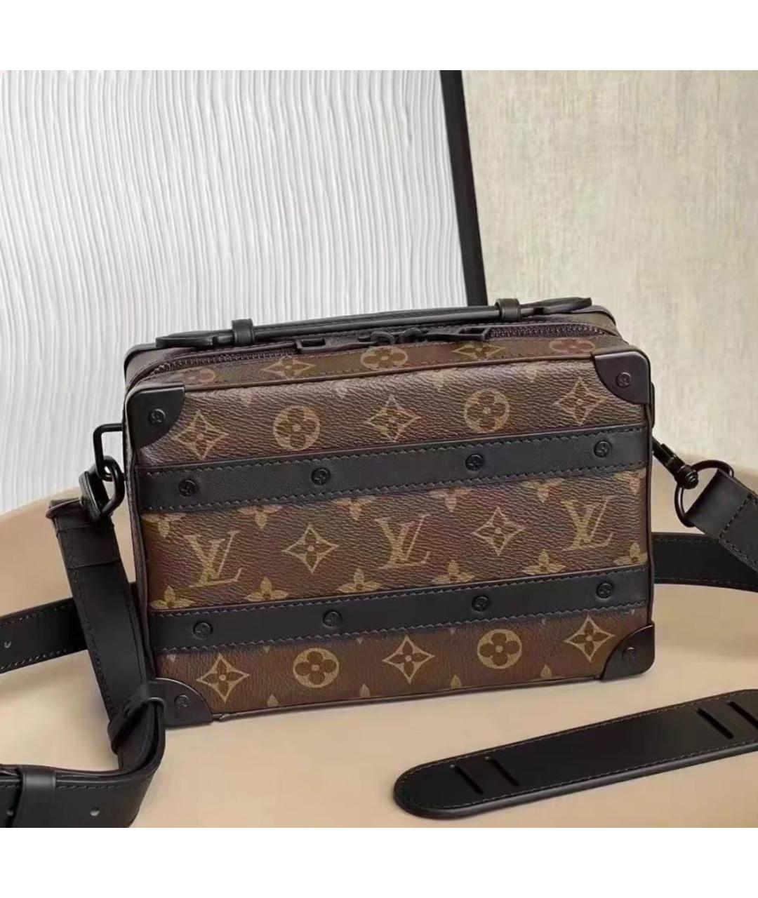 LOUIS VUITTON Коричневая кожаная сумка на плечо, фото 4
