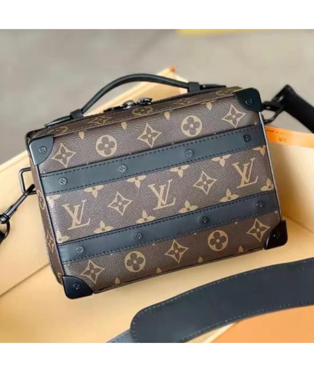 LOUIS VUITTON Коричневая кожаная сумка на плечо, фото 3