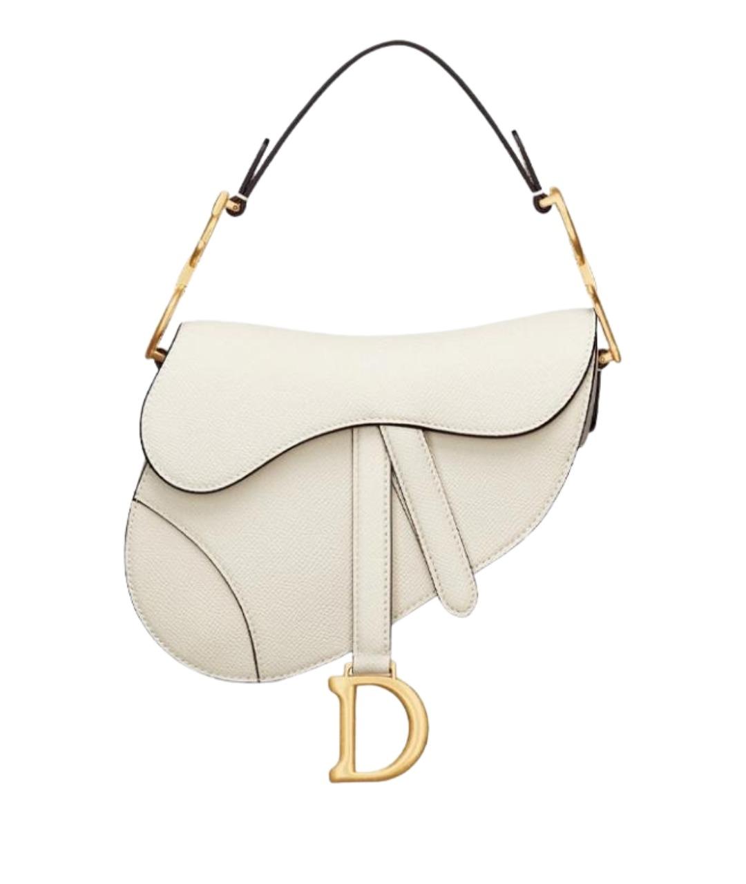 CHRISTIAN DIOR Белая кожаная сумка через плечо, фото 1
